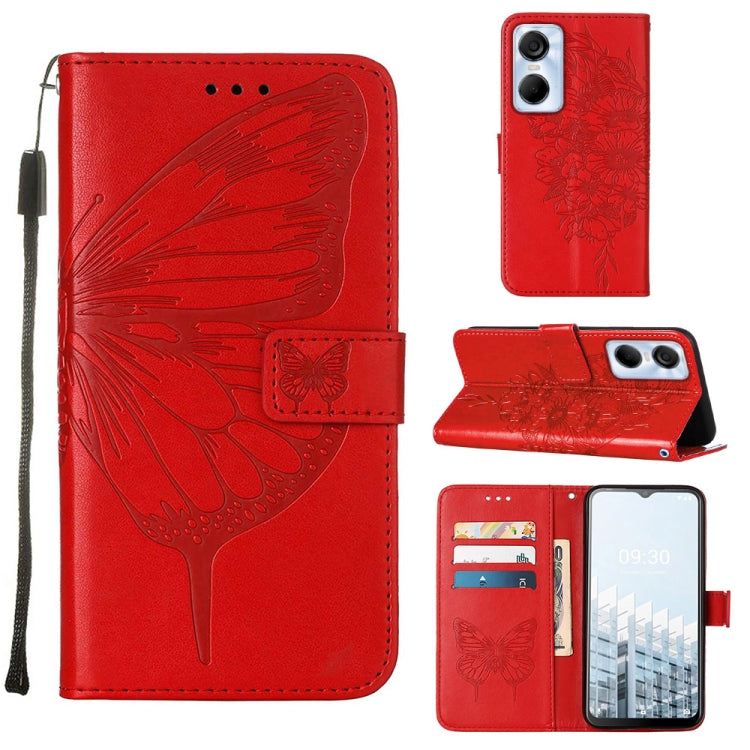 Embossed Butterfly Flip Leather Phone Case