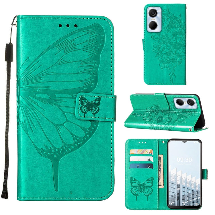 Embossed Butterfly Flip Leather Phone Case
