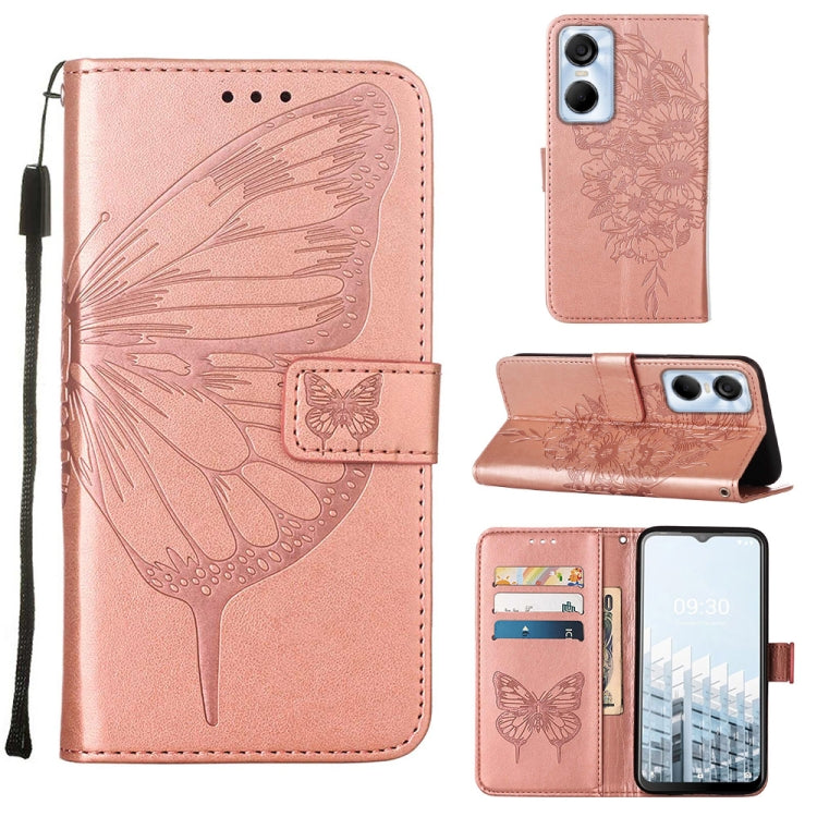 Embossed Butterfly Flip Leather Phone Case