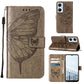 Embossed Butterfly Flip Leather Phone Case