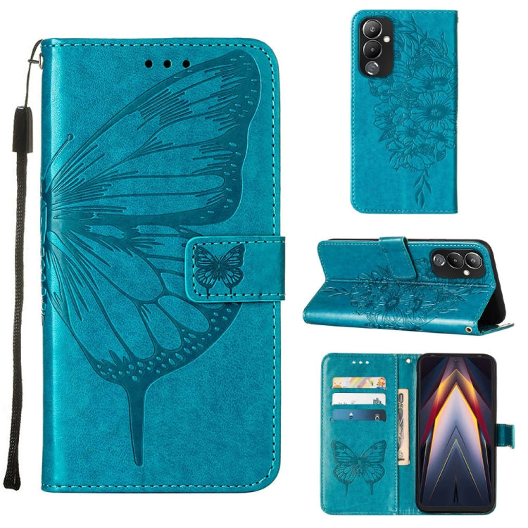 Embossed Butterfly Flip Leather Phone Case