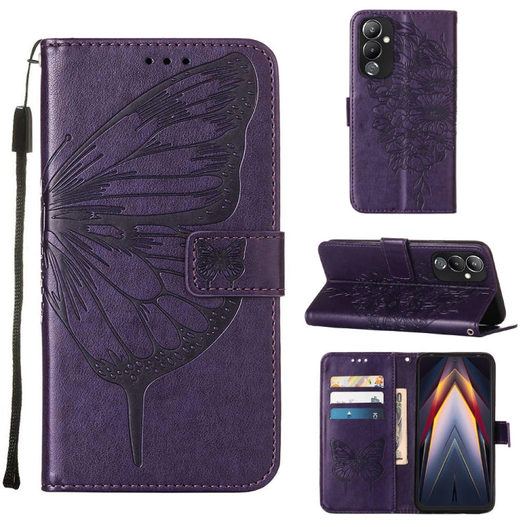 Embossed Butterfly Flip Leather Phone Case