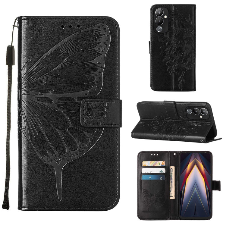 Embossed Butterfly Flip Leather Phone Case