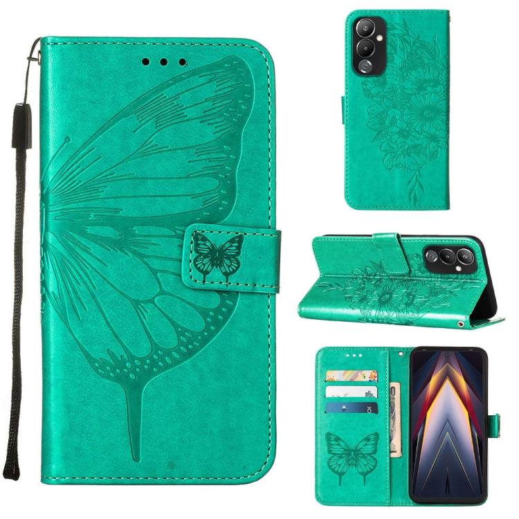 Embossed Butterfly Flip Leather Phone Case