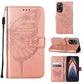 Embossed Butterfly Flip Leather Phone Case