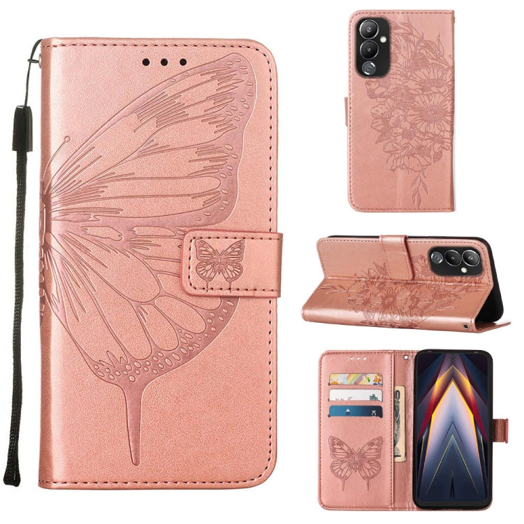 Embossed Butterfly Flip Leather Phone Case