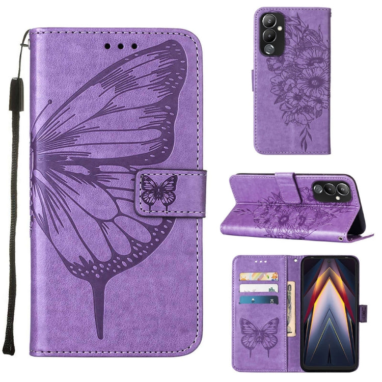 Embossed Butterfly Flip Leather Phone Case