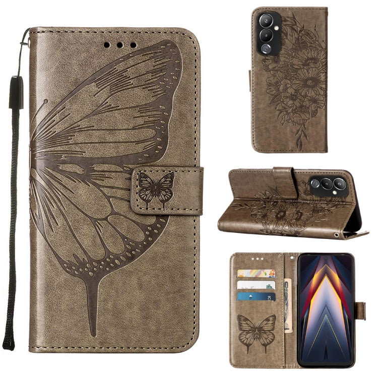 Embossed Butterfly Flip Leather Phone Case