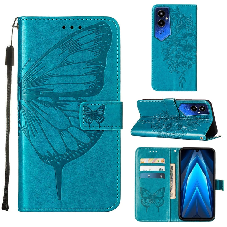 Embossed Butterfly Flip Leather Phone Case