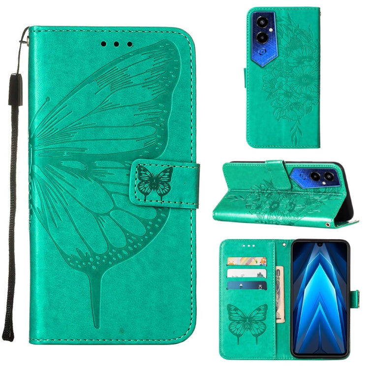 Embossed Butterfly Flip Leather Phone Case