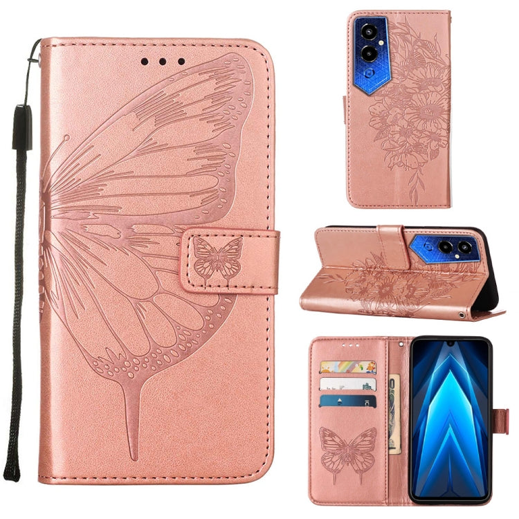 Embossed Butterfly Flip Leather Phone Case