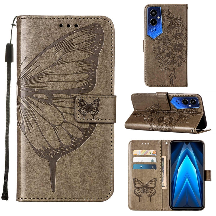 Embossed Butterfly Flip Leather Phone Case