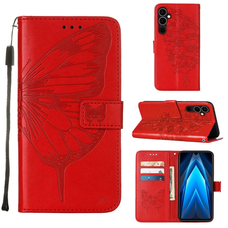 Embossed Butterfly Flip Leather Phone Case
