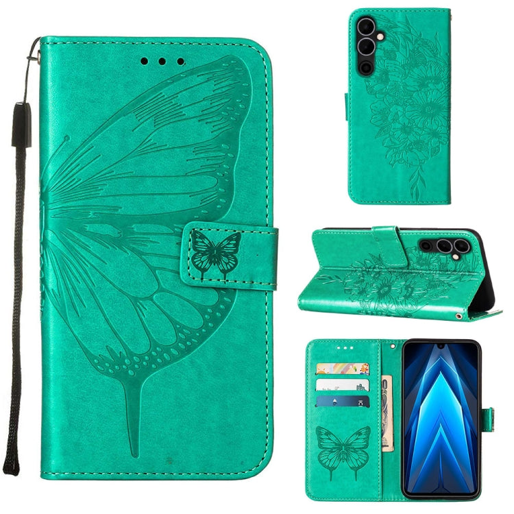 Embossed Butterfly Flip Leather Phone Case