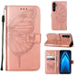 Embossed Butterfly Flip Leather Phone Case