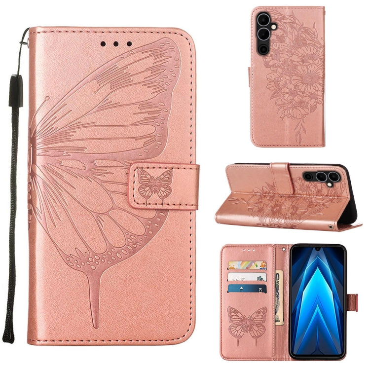 Embossed Butterfly Flip Leather Phone Case