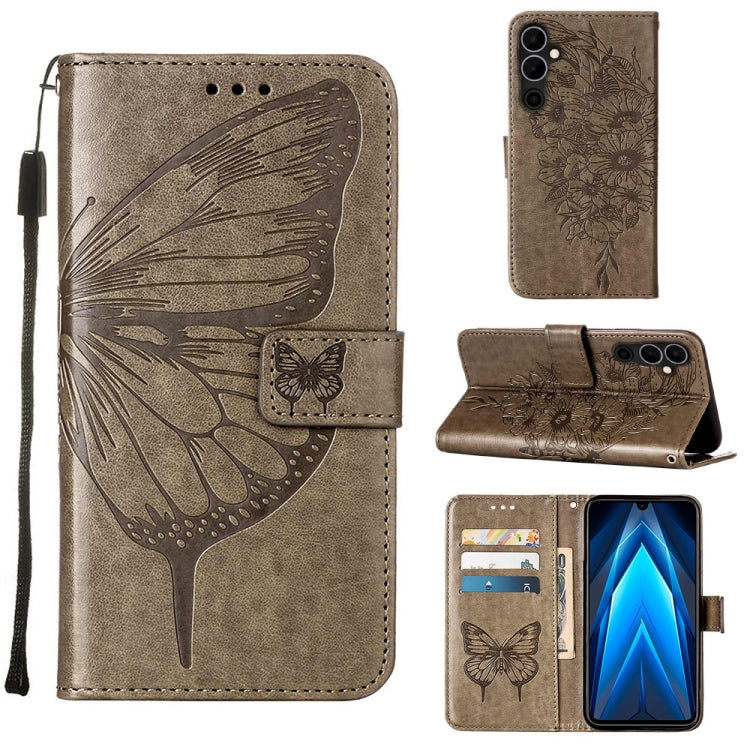Embossed Butterfly Flip Leather Phone Case