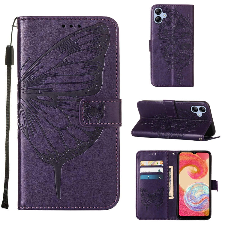 Embossed Butterfly Flip Leather Phone Case