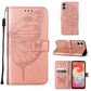 Embossed Butterfly Flip Leather Phone Case