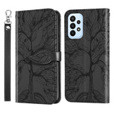 Life Tree Embossing Pattern Leather Phone Case