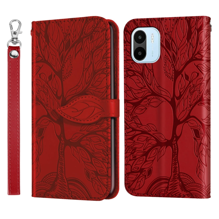 Life Tree Embossing Pattern Leather Phone Case
