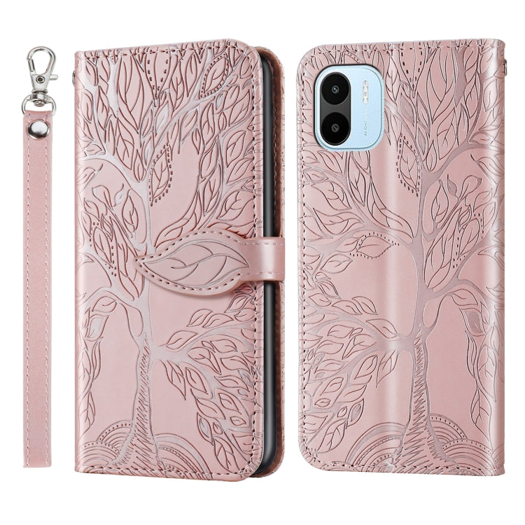Life Tree Embossing Pattern Leather Phone Case