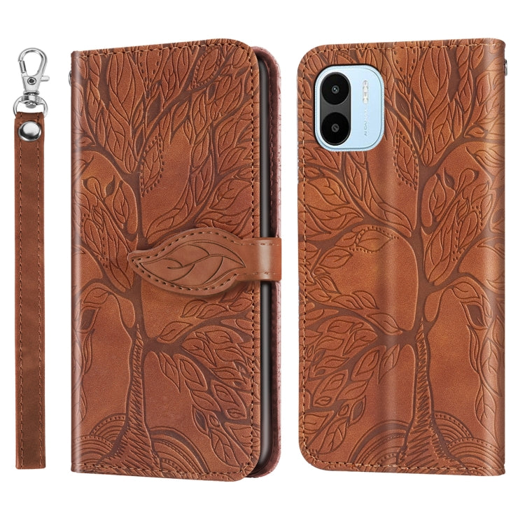 Life Tree Embossing Pattern Leather Phone Case