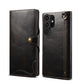 Denior Oil Wax Cowhide Magnetic Button Leather Phone Case