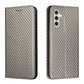 Carbon Fiber Texture Flip Holder Leather Phone Case