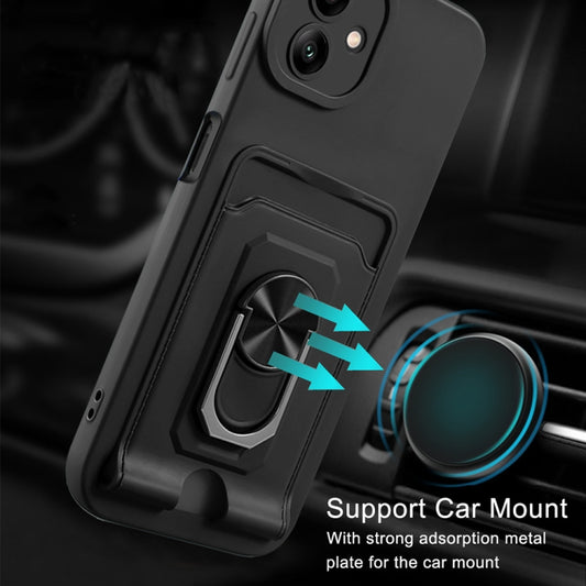 Ring Kickstand Card Wallet TPU Phone Case with Lanyard