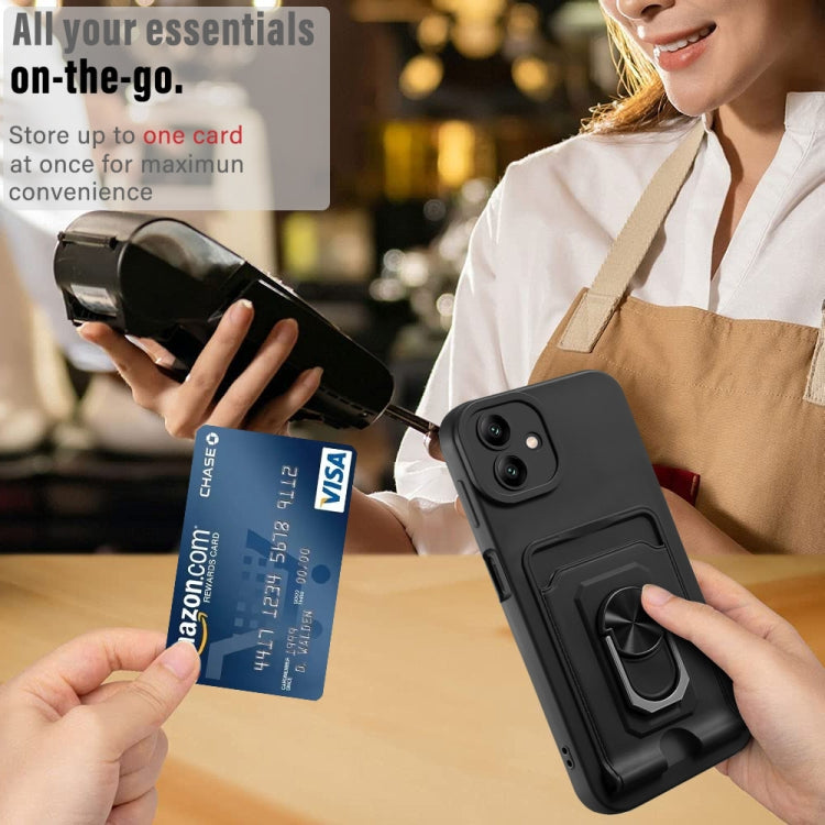 Ring Kickstand Card Wallet TPU Phone Case with Lanyard