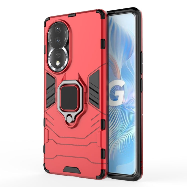 Shockproof PC + TPU Phone Case with Magnetic Ring Holder