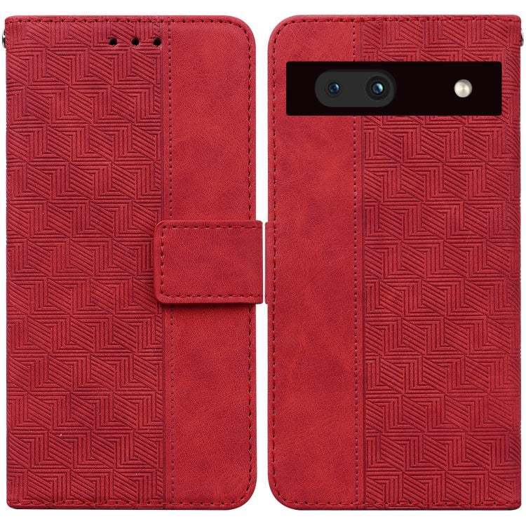Geometric Embossed Flip Leather Phone Case
