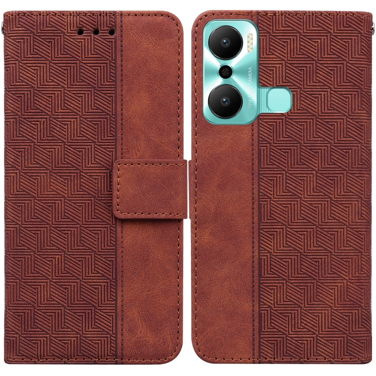Geometric Embossed Flip Leather Phone Case