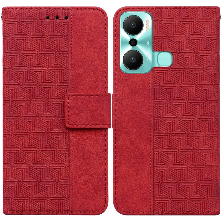 Geometric Embossed Flip Leather Phone Case
