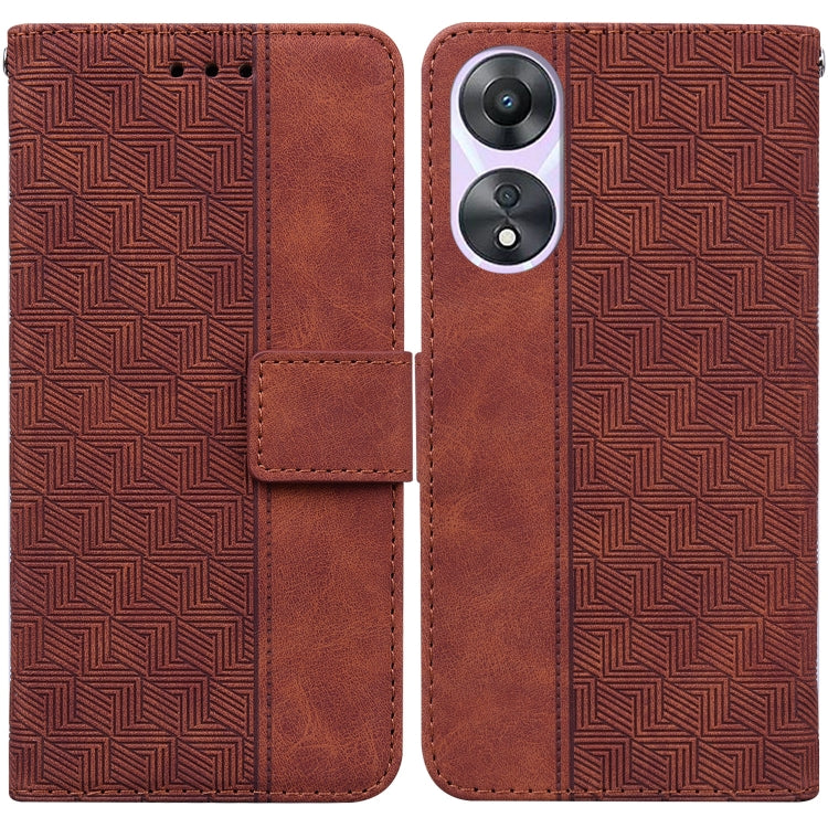 Geometric Embossed Flip Leather Phone Case