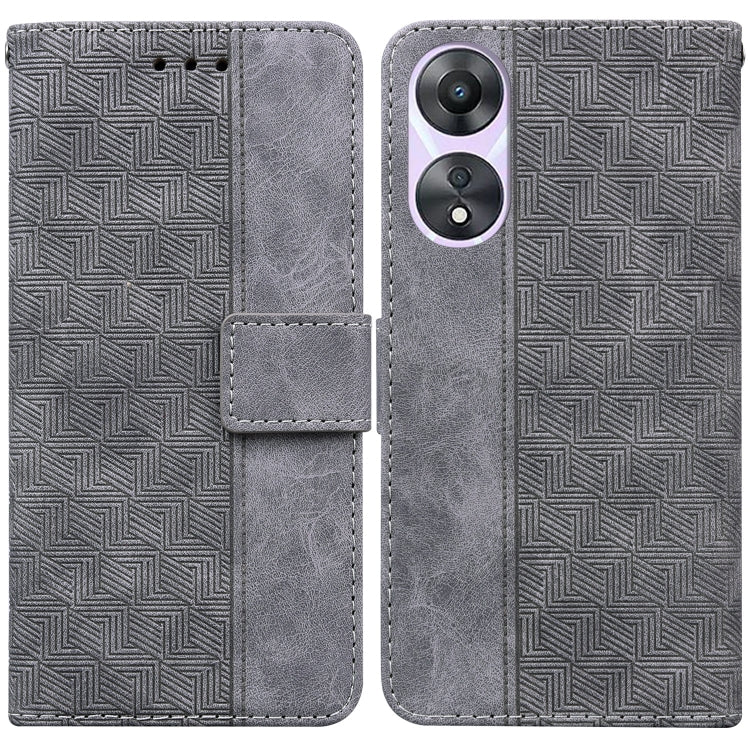Geometric Embossed Flip Leather Phone Case