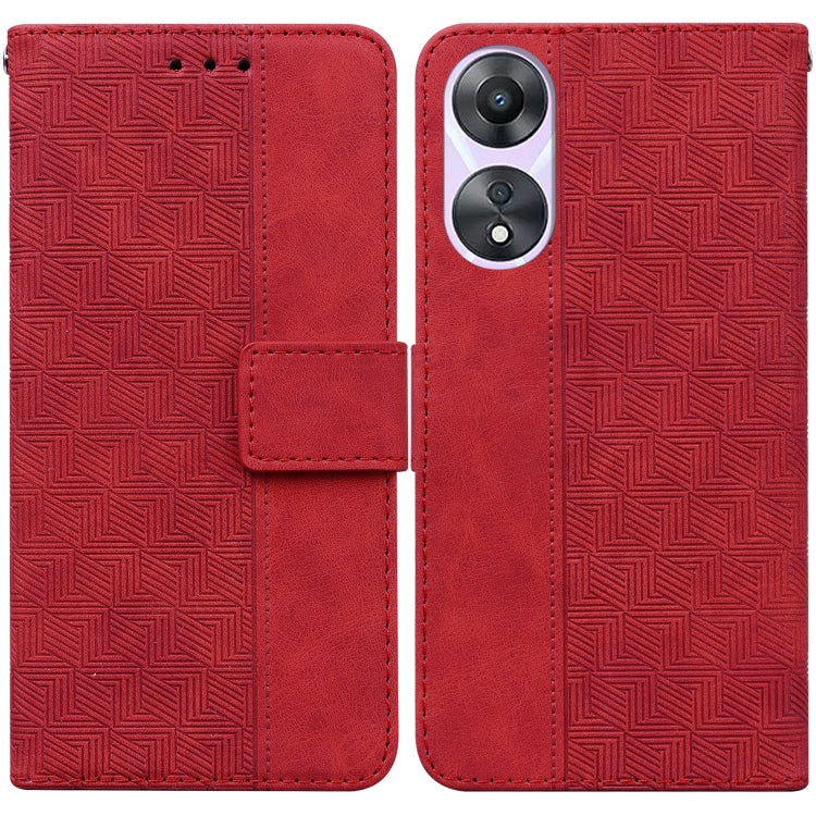 Geometric Embossed Flip Leather Phone Case