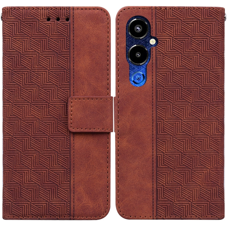 Geometric Embossed Flip Leather Phone Case