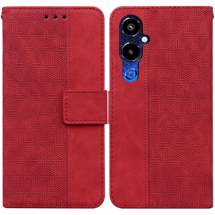 Geometric Embossed Flip Leather Phone Case