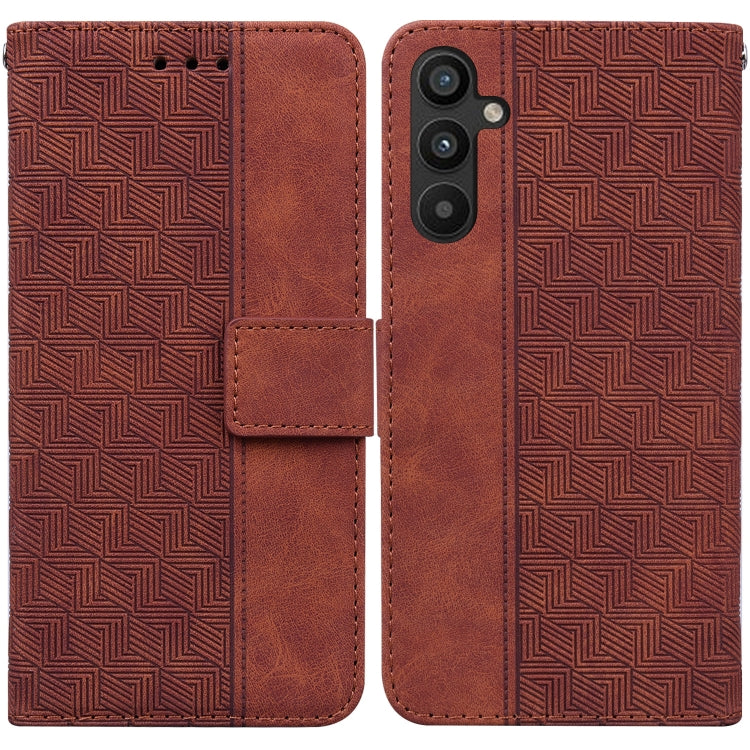 Geometric Embossed Flip Leather Phone Case