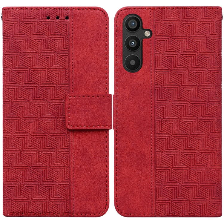 Geometric Embossed Flip Leather Phone Case