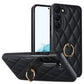 Rhombic PU Leather Phone Case with Ring Holder