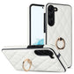 Rhombic PU Leather Phone Case with Ring Holder