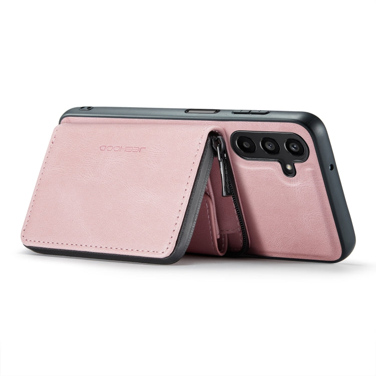 JEEHOOD Magnetic Zipper Horizontal Flip Leather Phone Case