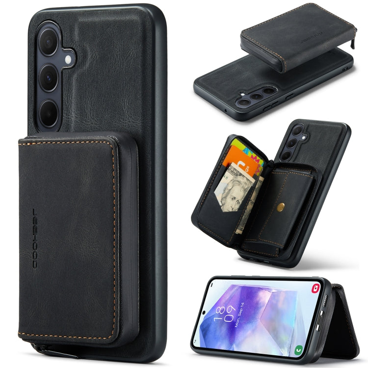 JEEHOOD Magnetic Zipper Horizontal Flip Leather Phone Case