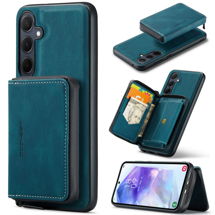JEEHOOD Magnetic Zipper Horizontal Flip Leather Phone Case