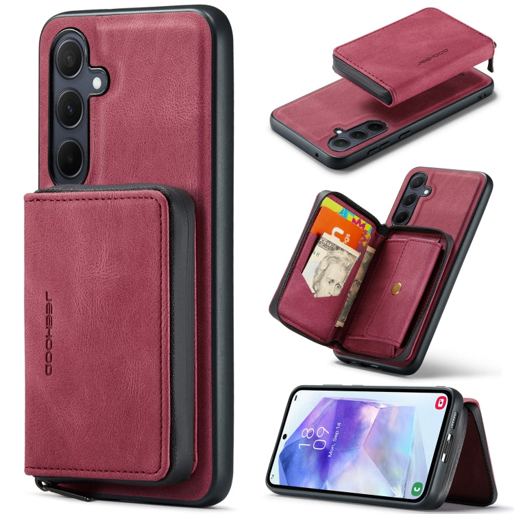 JEEHOOD Magnetic Zipper Horizontal Flip Leather Phone Case