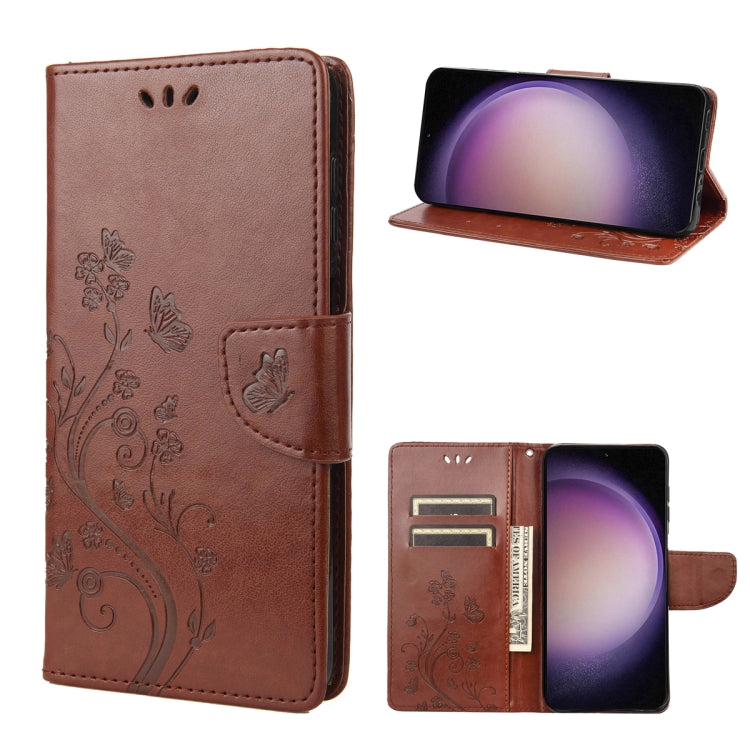Butterfly Flower Pattern Flip Leather Phone Case