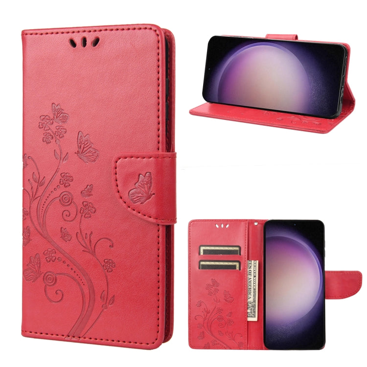 Butterfly Flower Pattern Flip Leather Phone Case